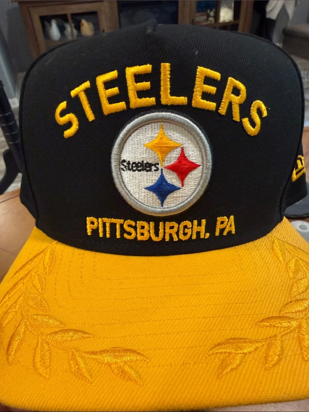 Pittsburgh Steelers NFL 2025 Draft Hat Black and Gold Fitted Size 7 1/2